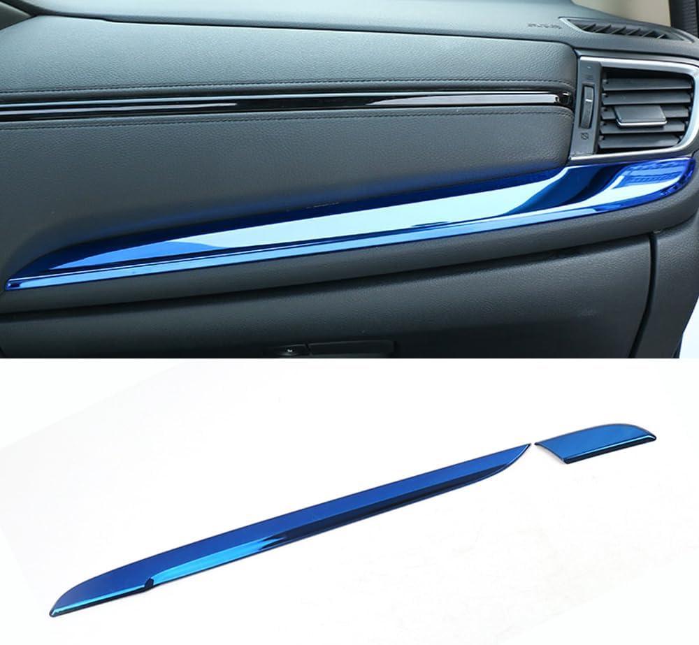 Car Accessories Fit for Honda CR-V CRV 2017-2022 Center Consoles Dash Board Panel Cover Trim Sticker Interior Decoration Mouldings (Blue) Stainless Steel 2 PCS
