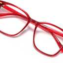 Oversized Square Blue Light Blocking Glasses for Women Men, Anti-Fatigue Computer Monitor Gaming Glasses Reduce Eye Strain(Pearl red)