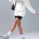 Langwyqu Women's Oversized Sweatshirt Los Angeles California Crewneck Long Sleeve Casual Loose Pullover Tops (White, L)