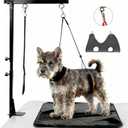 Small Dog Grooming Supplies Home Kit - Pet Grooming Table with Hammock Sling, Grooming Harness & Nail Trimming Accessories