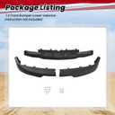 HECASA Front Bumper Lower Valance Compatible with 2016-2019 Chevrolet Chevy Silverado 1500 LD Replacement for 84029773, GM1015134C W/Tow Hooks Holes Air Dam Deflector PP Plastic Black