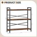 Book Shelf, 3 Tier Bookshelf 31.49" Width, Book Shelf Storage and Organization, Wooden and Metal Industrial Bookcase, Large Book Shelves for Home Living Room Bedroom Office Storage(Vintage), 3 Tier - 31.5" W