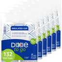 Dixie To Go Paper Coffee Cups, 12 oz, 132 Count (6 packs of 22 cups), Disposable Insulated Paper Cups for On-The-Go Hot or Cold Beverages