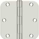 Deltana S35R514 3-1/2" x 3-1/2" x 5/8" Radius Hinge; Residential Thickness; Bright Nickel Finish