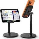 Lamicall Cell Phone Stand for Desk - [Height Angle] Adjustable Sturdy Desktop Phone Holder, Office Gifts for Mothers Day Accessories for iPhone 17 16 15 14 13 Pro Max, iPad Tablet Switch, 4-10"