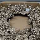 20" Christmas Wreath for Front Door Artificial Champagne Holly Berry Wreath for Christmas Thanksgiving Winter Holiday Decoration