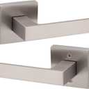 Kwikset Singapore Interior Passage Door Handle, Lever For Closet and Hallway Doors, Reversible Non-Locking Handle Lever, Satin Nickel, with Microban Protection (1 Pack)