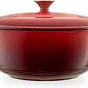 Mercer Culinary Enameled Cast Iron Round Dutch Oven, 6 qt., Red