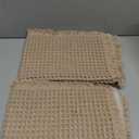 MIULEE Set of 2 Waffle Bathroom Rugs, Boho Bath Rugs Non Slip Washable, Super Absorbent Bath Mats, Ultra Soft Rubber Backed Shower Mats for Bathroom Floor, Tub and Shower, Brown, 17x24 Inch