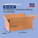 BOX USA 30x14x10 Corrugated Boxes, Large, 30L x 14W x 10H, Pack of 10 | Shipping, Packaging, Moving, Storage Box for Home or Business, Strong Wholesale Bulk Boxes