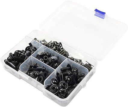 Cnsodo15 177 Pcs Fairing Bolt Kit Fastener Clip Screws Metal Black For Ducati 1098-2007-2008 2010