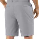 Shallowlulu Men's Golf Shorts 7"/ 10" Stretch Quick Dry Water Resistant Dress Casual Shorts with 6 Pockets Work Hiking Shorts(Silver Grey 36W/10L)