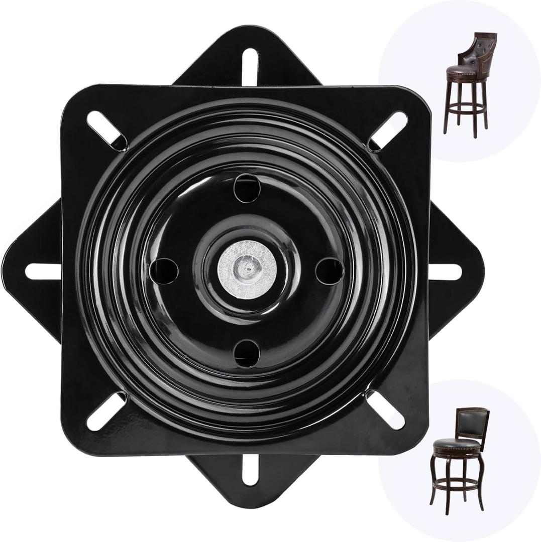 8 Inch Heavy Duty 360 Degree Bar Stool Swivel Replacement Seat Swivel Base Barstool Swivel Plate-for Recliner Chair,Barstools,Chair,Ball Bearing Swivel Boat Seat Or Van Pilot Seat.
