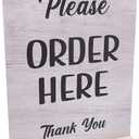 Please Order Here Sign - Cafe, Takeaway, Coffee Shop, Sandwich Shop, Counter Sign, A4 size (White Stand)