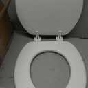 Mayfair Padded Toilet Seat, Cushioned Soft Vinyl over Wood Core Seat, Secure Hinges, Easy Clean, Round, White
