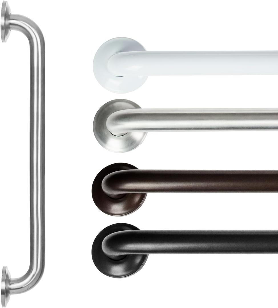 Vive Grab Bar for Bathtubs and Showers - Handicap Bathroom Safety Handrail for Elderly - Wall Senior Rail Handle for Tub, Toilet, Bath (24" (Inches), Brushed Nickel)