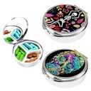 2pcs Pill Box, 3 Compartment Small Pill Case for Pocket & Purse, Travel Metal Pill Organizer, Pill Container and Medicine Vitamin Organizer