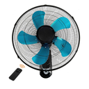 20 Inch Wall Mount Fan with Remote, 3-speed Wall Oscillating Quiet Fan with 5 Blades, Adjustable Tilt and Timing, High Velocity Wall-Mounted Fans for Bedroom, Gym, Office, Warehouse, Garage, Blue