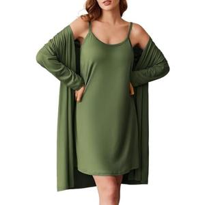 Ekouaer Robe Sets for Women 2 Pieces Nightgown Long Sleeves Bathrobe Soft Sleepwear 2025 M