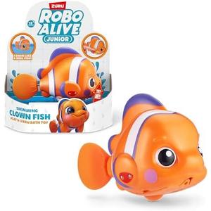 Robo Alive Junior Little Fish Battery-Powered Baby Fish Bath Toy by ZURU Bathtub Water Toys with Batteries, Orange Fish