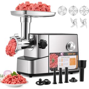 Meat Grinder Electric 3200w High Capacity Commercial Heavy Duty Meat Grinder and Sausage Stuffers, Kubbe Kit for Household Use & Commercial