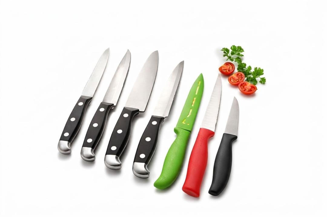 10-Piece Colorful Essential Kitchen Knife Set – German Stainless Steel Blades, Ergonomic Handles