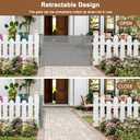 Weatherproof Outdoor Retractable Dog Gate for Deck with No Rust Stainless Steel Screws and Rods, 55" Wide Waterproof Retractable Baby Gates for Doorways, Safety Mesh Outdoor Dog Gate for Pet, Gray