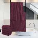 MOONQUEEN 6 Pack Premium Hand Towels - Quick Drying - Microfiber Coral Velvet Highly Absorbent Towels - Multipurpose Use as Hotel, Bathroom, Shower, Spa, Hand Towel 16 x 28 inches (Burgundy)