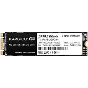 TEAMGROUP MS30 512GB with SLC Cache 3D NAND TLC M.2 2280 SATA III 6Gb/s Internal Solid State Drive SSD (Read/Write Speed up to 530/430 MB/s) Compatible with Laptop & PC Desktop TM8PS7512G0C101