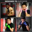 WYOX Boxing Hand Wraps Inner Gloves Men Women, Half Finger Under Mitts with Elasticated Bandages for Fist Protection, Ideal for Muay Thai, Kickboxing, MMA, and Martial Arts, Perfect for Training (L/XL (22-26cm), Black)