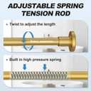 CorkLatta Gold Shower Curtain Rod 31 to 68 Inch,1 Inch Diameter Adjustable Spring Tension Stainless Steel Telescoping Rod,Easy Install,No Rust