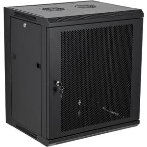 12U Wall Mount Server Cabinet Network Rack Vented Enclosure Locking Door, 25" H x 22.4" W x 17.7" D