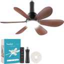 Socket Fan Light, E26 Screw in Lightbulb Fan with 1 Spare Bulb Replacement, Ceiling Fans with Lights Dimmable for Laundry Room Garage Kitchen Circulation Wood