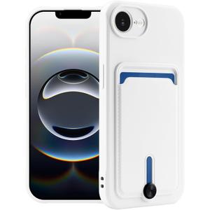 Designed for iPhone 16e Wallet Case with Card Holder, Soft Silicone Cover Microfiber Lining for Women Men, Camera Protection Shockproof Wallet Phone Case for iPhone 16e White