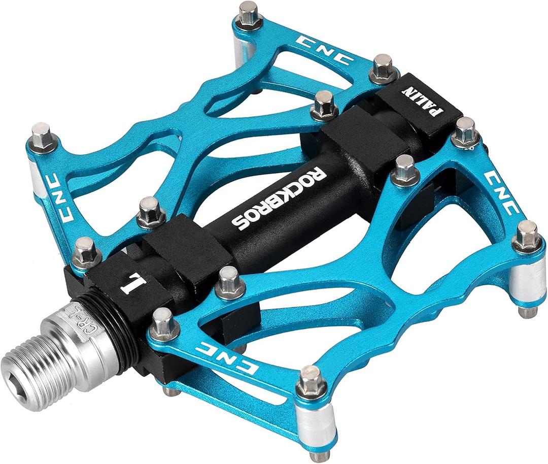 ROCKBROS Mountain Bike Pedals MTB Pedals CNC Non-Slip Lightweight Aluminum Alloy Bicycle Pedals Sealed Bearings Bicycle Platform Pedals 9/16" BMX Road Bike Pedal