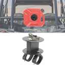 UTV ATV Metal Gas Can Mount with Lock, Aluminum Alloy Oil Mounting Holder for 1.75''-2'' Roll Bar Compatible with Polaris RZR Pioneer Yamaha Can Am Maverick X3 Ranger Camper Van