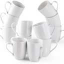 AmorArc 12oz Off White Coffee Mugs Set of 12, Ceramic Coffee Mugs with Large Handle for Man, Woman, Light Weight Coffee Mugs Set for Latte/Cappuccino/Cocoa/Milk, Dishwasher & Microwave Safe, 12Pcs