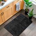 LIANLAM 10x12 Washable Rug, Black Solid Area Rugs for Living Room & Bedroom