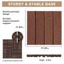 Composite Interlocking Deck Tiles Outdoor, 12"x12" Waterproof Decking Tiles Outdoor, Wood Grain Outdoor Deck Tiles for Patio Balcony Poolside, Waterproof Decking Tiles, 8 Pack, Light Coffee Color