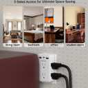 BEONDON 2 Prong to 3 Prong Outlet Adapter, Multi Plug Wall Outlet with 3 USB Ports (1 USB-C) and 6 AC Outlets, 3-Sided Power Strip for Non-Grounded Outlets in Old Houses, Hotels