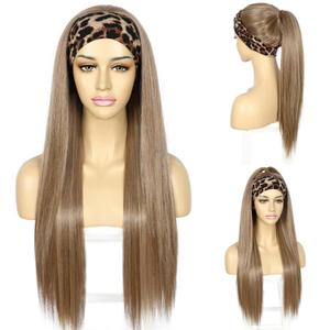 SAPPHIREWIGS Blonde Headband Wig for Women Highlight Honey Blonde Straight Synthetic Headband Wig Glueless Heat Resistant Natutal Looking for Daily Party Use 26 Inch