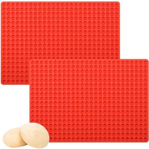 2 Pcs Mini Round Silicone Molds, 468 Cavity Semi Sphere Molds for Homemade Chocolate Chips, Candy, Baking, Wax Melts Beads, Ice Balls, Dog Training Treats (Red)