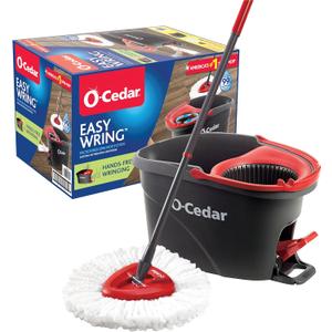 O-Cedar EasyWring Microfiber Spin Mop, Bucket Floor Cleaning System, Red, Gray, Standard, Missing Pieces
