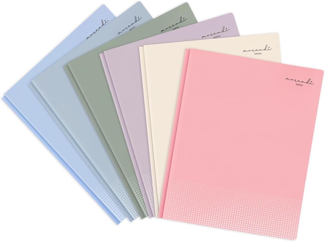 3 x H4D Plastic 2 Pocket Folders with Prongs, Letter Size, Pastel Colors, 6 Pack