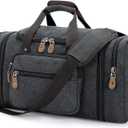 Gonex Canvas Duffle Bag for Travel 50L Expandable Duffel Weekend Overnight Bag men (Dark Gray)