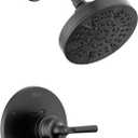 Delta Saylor 14 Series 5-Setting Shower Faucet Set, Matte Black Shower Head and Handle Set, Valve Trim Kit, Matte Black T14235-BL (Valve Not Included)