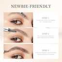 QIC Eyebrow 4 Tip Brow Pencil, Microblading Pen Waterproof Long-Lasting with Upgrade Micro-Fork Tip Applicator for Natural Brows (Light Brown-01)