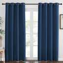 NICETOWN Blackout Curtains 84 Inch Length, Thermal Insulated Room Darkening Drapes Grommet Window Covering for Living Room Bedroom (W52 x L84 Inch, 1 Panel, Moroccan Blue)