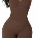 Shapewear Black Bodysuits for Women Tummy Control Leotards Full Body Shaper Spaghetti Strap Camisole Mid Thigh Butt (Brown, L)