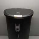 simplehuman 50 Liter / 13 Gallon Semi-Round Kitchen Step Trash Can with Secure Slide Lock, Black Plastic